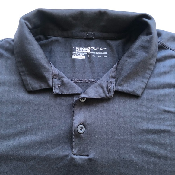Nike Golf Standard-Fit Dri-Fit Black Polo Shirt Men’s Size XXL Short Sleeves Top - Picture 3 of 14